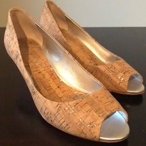 Donald Pliner Metallic Cork Wedges